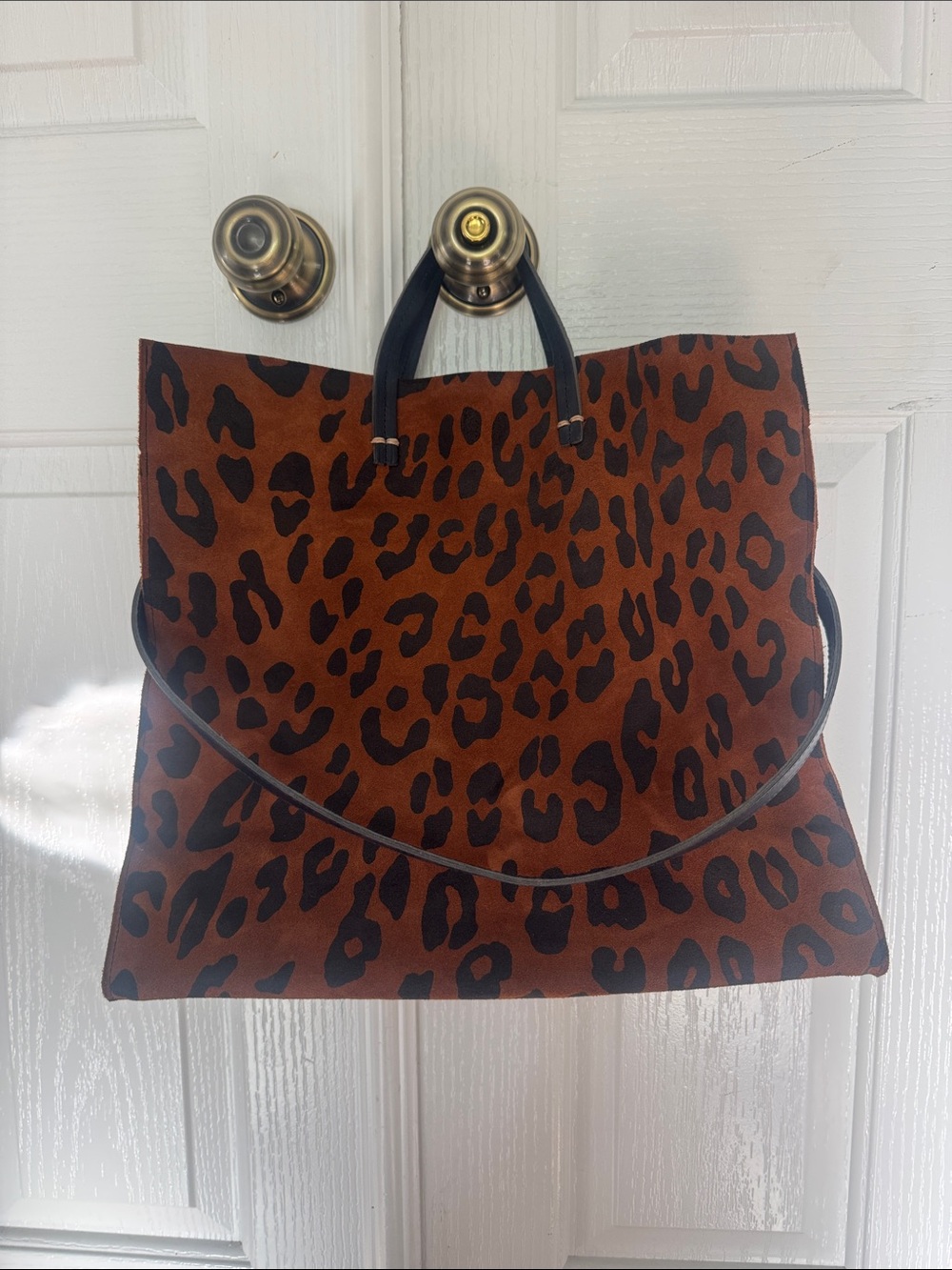 Clare V Leopard Simple Tote in Brown and Black- New without Tags